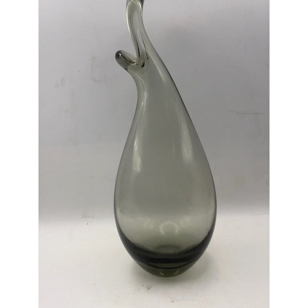 Holmegaard Otto Brauer Smoke Gray‎ Glass Gulvvase Mid Century Modern Denmark 10